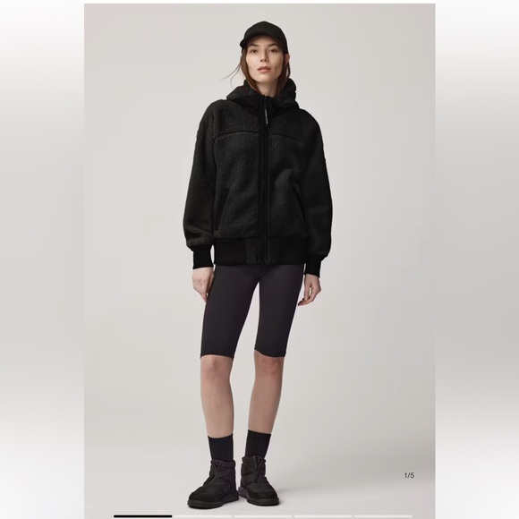 CANADA GOOSE Black Wool Zip Hooded Jacket SZ L NWT - Picture 2 of 7